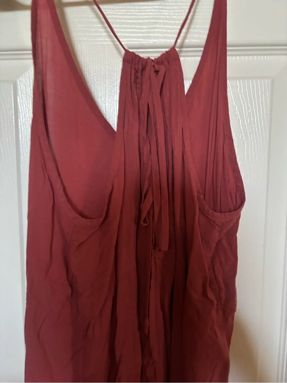 Free People Strapless Lace-Trim Slip Dress in Rust